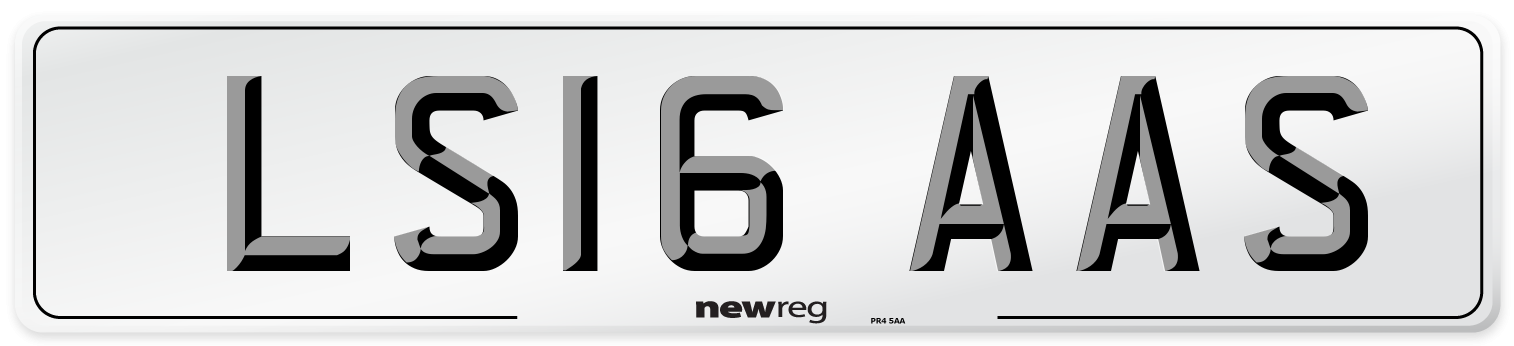 LS16 AAS Number Plate from New Reg